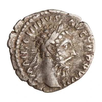 Denarius - Marcus Aurelius RELIG AVG IMP VI COS III; Mercury front