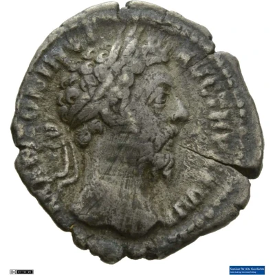 Denarius - Marcus Aurelius RELIG AVG IMP VI COS III; Mercury front
