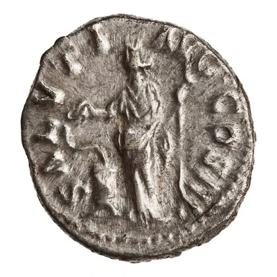 Denarius - Marcus Aurelius SALVTI AVG COS III; Salus back