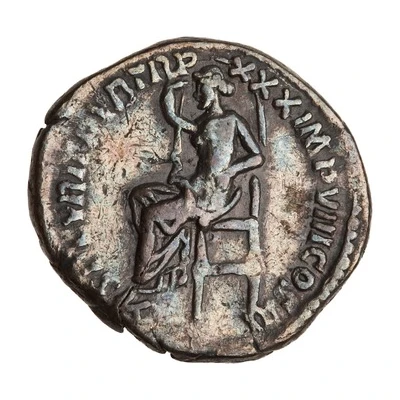 Denarius - Marcus Aurelius SECVRIT PVB TR P XXX IMP VIII COS III; Securitas back