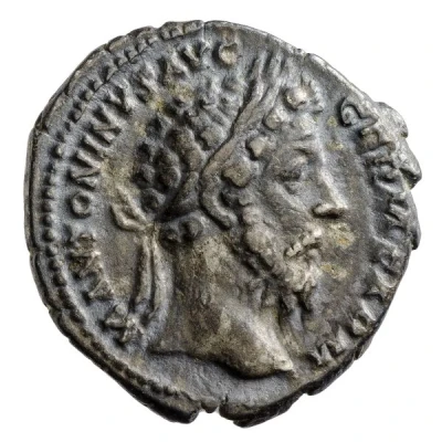 Denarius - Marcus Aurelius TR P XXX IMP VIII COS III; Genius front