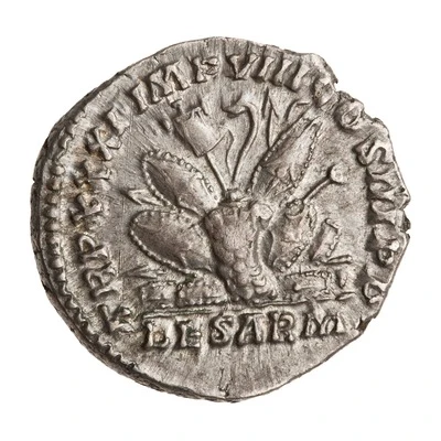 Denarius - Marcus Aurelius TR P XXXI IMP VIII COS III P P DE SARM back