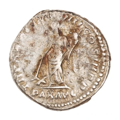 Denarius - Marcus Aurelius TR P XXXI IMP VIII COS III P P PAX AVG; Pax back