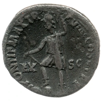Denarius - Nero PONTIF MAX TR P VIIII COS IIII P P EX S C; Virtus back
