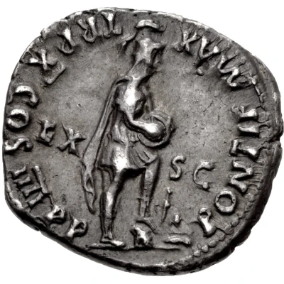 Denarius - Nero PONTIF MAX TR P X COS IIII P P EX S C; Roma back
