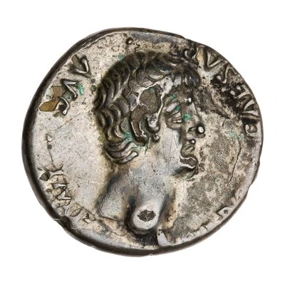 Denarius - Nero PONTIF MAX TR P X COS IIII P P EX S C; Virtus front