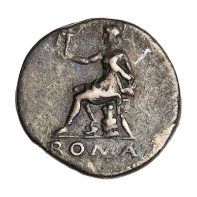 Denarius - Nero ROMA; Roma and Victory back