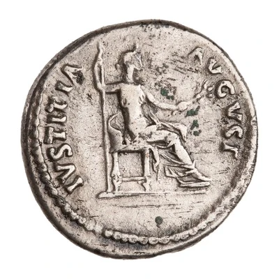 Denarius - Nerva IVSTITIA AVGVST; Justitia back