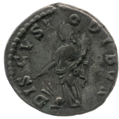 Denarius - Pertinax DIS CVSTODIBVS; Fortuna back
