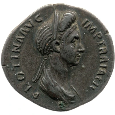 Denarius - Plotina CAES AVG GERMA DAC COS VI P P; Vesta front