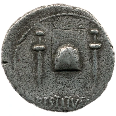Denarius RESTITVTA; Libertas back
