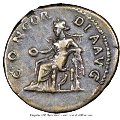 Denarius - Sabina CONCORDIA AVG; Concordia and Spes back