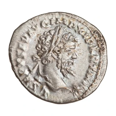 Denarius - Septimius Severus COS II P P; Victory front
