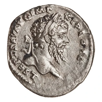 Denarius - Septimius Severus COS III P P; Victory front