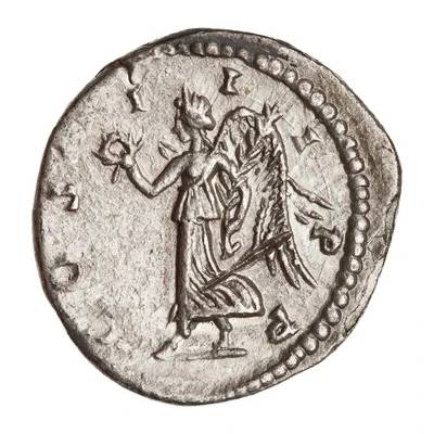 Denarius - Septimius Severus COS III P P; Victory back