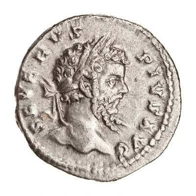 Denarius - Septimius Severus COS III P P; Victory front