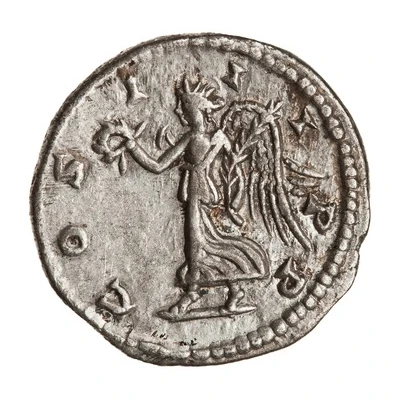 Denarius - Septimius Severus COS III P P; Victory back