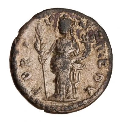 Denarius - Septimius Severus FORTVN REDV; Fortuna and Hilaritas back