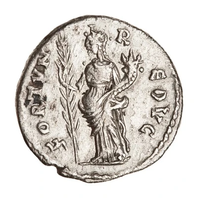 Denarius - Septimius Severus FORTVN REDVC; Fortuna and Hilaritas back