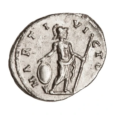 Denarius - Septimius Severus MARTI VICTORI; Mars back