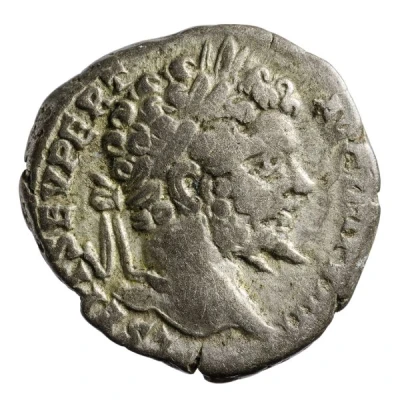 Denarius - Septimius Severus P M TR P V COS II P P; Genius front
