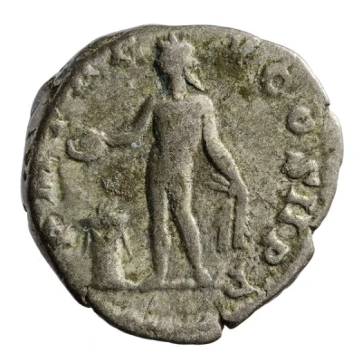 Denarius - Septimius Severus P M TR P V COS II P P; Genius back