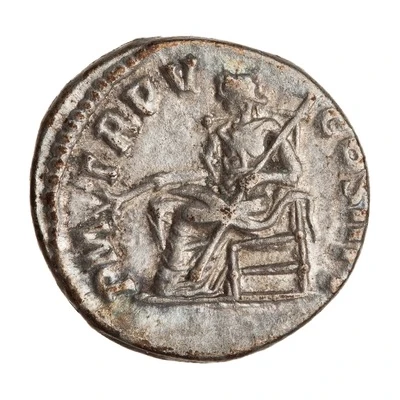 Denarius - Septimius Severus P M TR P V COS II P P; Pax back