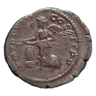 Denarius - Septimius Severus P M TR P VIIII COS II P P; Victory back