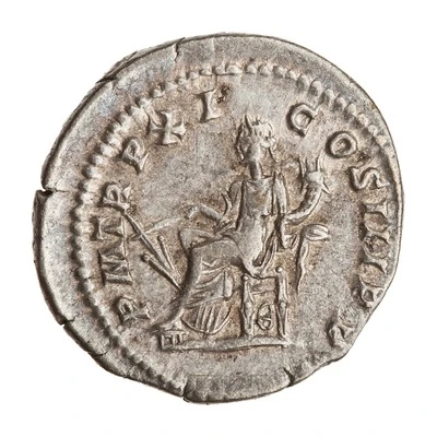 Denarius - Septimius Severus P M TR P XI COS III P P; Fortuna back
