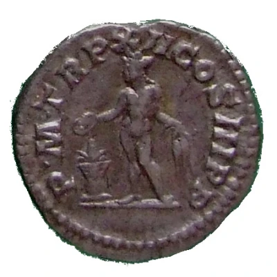 Denarius - Septimius Severus P M TR P XII COS III P P; Genius back