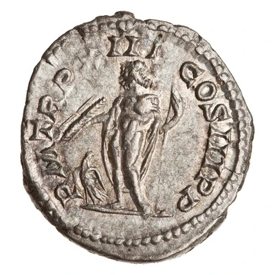 Denarius - Septimius Severus P M TR P XIII COS III P P; Jupiter back
