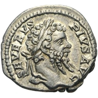 Denarius - Septimius Severus P M TR P XIIII COS III P P; Genius front