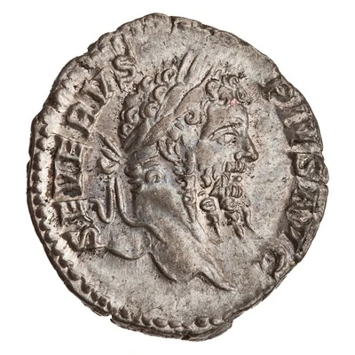 Denarius - Septimius Severus P M TR P XV COS III P P; Africa front