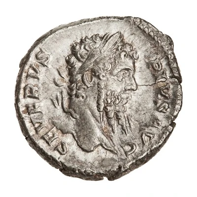 Denarius - Septimius Severus P M TR P XVI COS III P P; Genius front