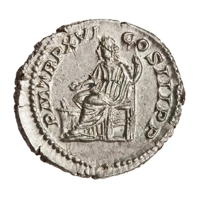 Denarius - Septimius Severus P M TR P XVI COS III P P; Salus back