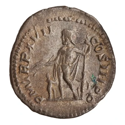 Denarius - Septimius Severus P M TR P XVII COS III P P; Jupiter back