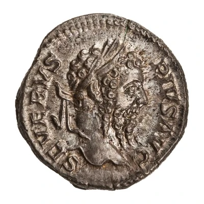 Denarius - Septimius Severus P M TR P XVII COS III P P; Salus front