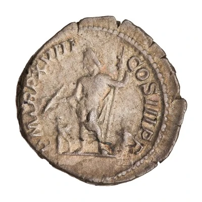 Denarius - Septimius Severus P M TR P XVIII COS III P P; Jupiter back