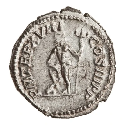 Denarius - Septimius Severus P M TR P XVIII COS III P P; Neptune back