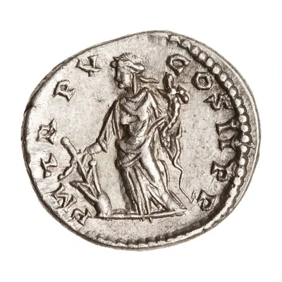 Denarius - Septimius Severus PM TR P V COS II P P; Fortuna back