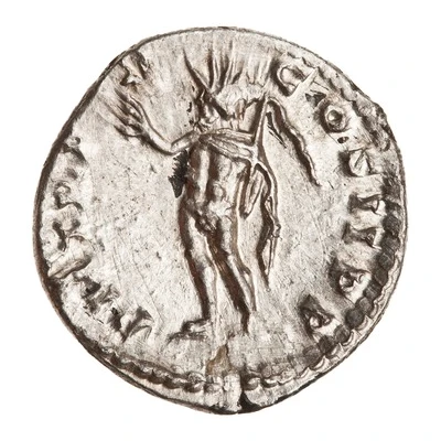 Denarius - Septimius Severus PM TR P V COS II P P; Sol back