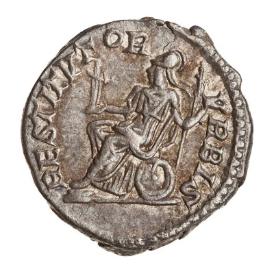 Denarius - Septimius Severus RESTITVTOR VRBIS; Roma back