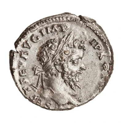 Denarius - Septimius Severus VICT PARTHICAE; Victory front