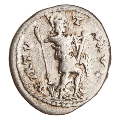 Denarius - Septimius Severus VIRTVTE AVG; Virtus back