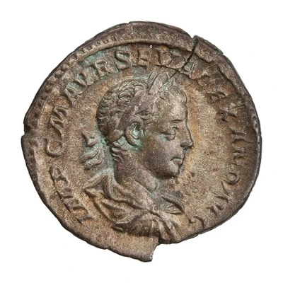 Denarius - Severus Alexander MARTI PACIFERO; Mars front
