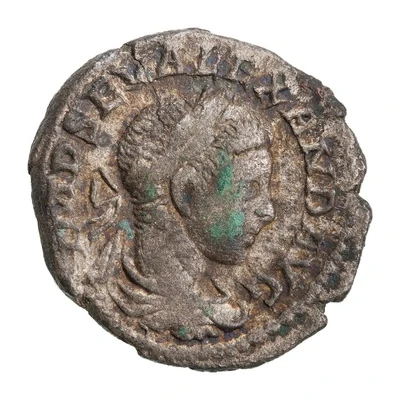 Denarius - Severus Alexander P M TR P COS; Mars front