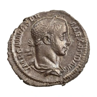 Denarius - Severus Alexander P M TR P IIII COS P P; Mars front