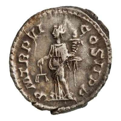 Denarius - Severus Alexander P M TR P VI COS II P P; Aequitas back