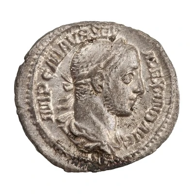 Denarius - Severus Alexander P M TR P VI COS II P P; Mars front