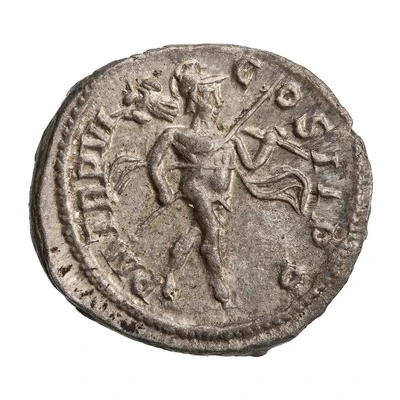 Denarius - Severus Alexander P M TR P VI COS II P P; Mars back